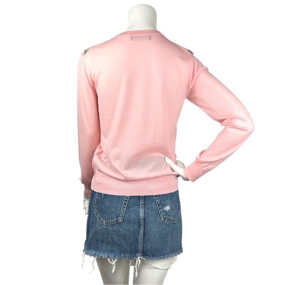 Dolce & Gabbana Pink Floral Embroidered 100% Cashmere Sweater | IT 42 M/L - Picture 2 of 13